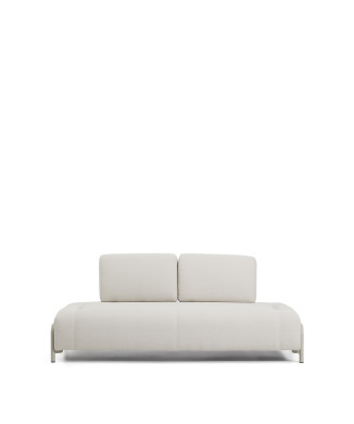 Módulo Compo 2 plazas en chenilla color crudo con estructura de metal beige 200 cm FSC Mix Crédito