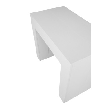 Nueva Consolle Extra - Mesa consola extensible 90x49/307 cm Fresno blanco extra con extensiones internas