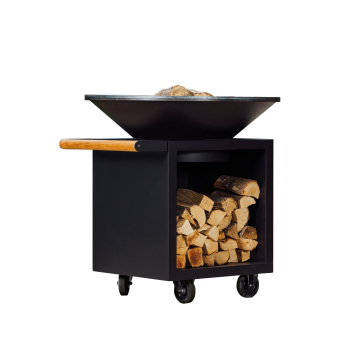 OFYR CLASSIC STORAGE 100 PRO - BRASERO BARBACOA CON PORTA LEÑA Y RUEDAS
