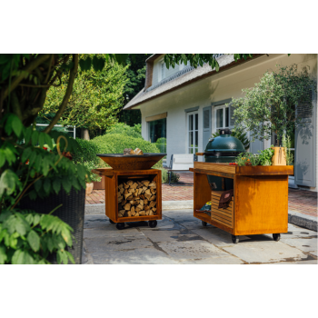 OFYR CLASSIC STORAGE 100 PRO - BRASERO BARBACOA CON PORTA LEÑA Y RUEDAS