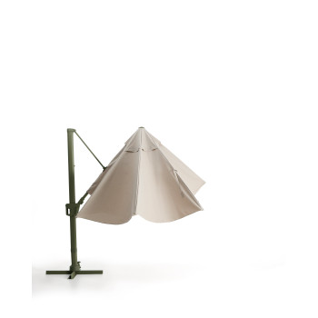 Paraguas Noli beige excéntrico con estructura de aluminio
