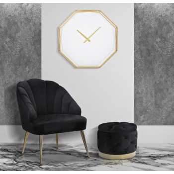 RELOJ DE PARED OCTAGONAL DORADO