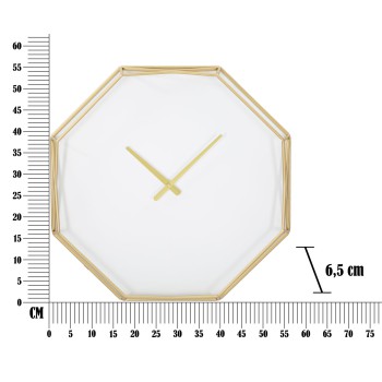 RELOJ DE PARED OCTAGONAL DORADO