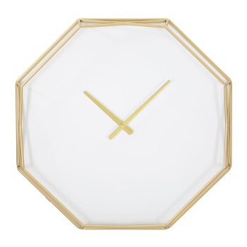 RELOJ DE PARED OCTAGONAL DORADO