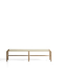 Banco Alipa de madera maciza de acacia y cuerda.