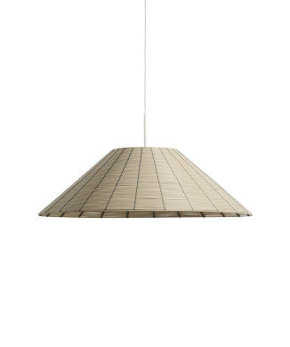 Pantalla para lámpara de techo de exterior Saranella en ratán sintético gris claro, Ø 70 cm