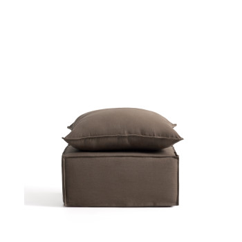 Taburete Anarela con funda extraíble y cojín de lino.