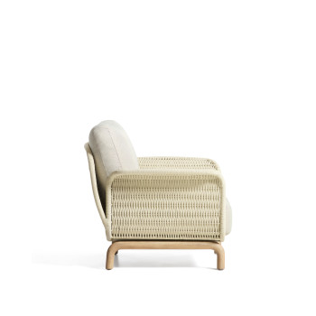 Sillón Alipa en madera maciza de acacia y cuerda.