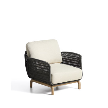 Sillón Alipa en madera maciza de acacia y cuerda.