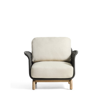 Sillón Alipa en madera maciza de acacia y cuerda.