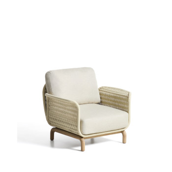 Sillón Alipa en madera maciza de acacia y cuerda.