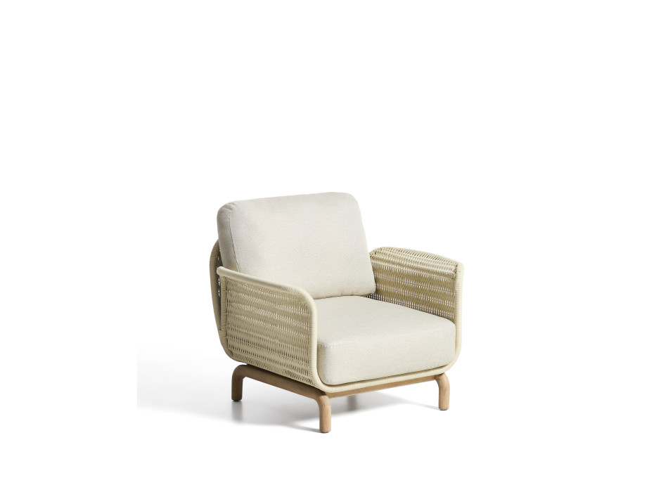Sillón Alipa en madera maciza de acacia y cuerda.