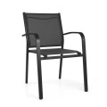Sillón apilable Sullivan de aluminio antracita, 61 cm x 56 cm, 43/60/84 cm