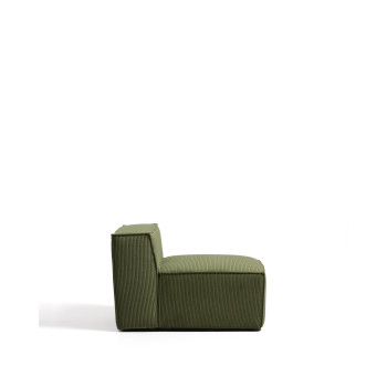 Sillón Blok de pana verde gruesa, 90 cm, FSC Mix Credit.