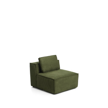 Sillón Blok de pana verde gruesa, 90 cm, FSC Mix Credit.