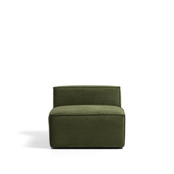 Sillón Blok de pana verde gruesa, 90 cm, FSC Mix Credit.