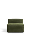 Sillón Blok de pana verde gruesa, 90 cm, FSC Mix Credit.