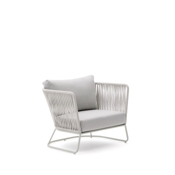 Sillón de exterior Saconca en cuerda y acero galvanizado