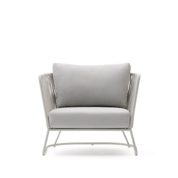 Sillón de exterior Saconca en cuerda y acero galvanizado