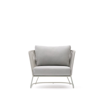 Sillón de exterior Saconca en cuerda y acero galvanizado