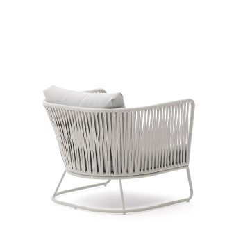 Sillón de exterior Saconca en cuerda y acero galvanizado