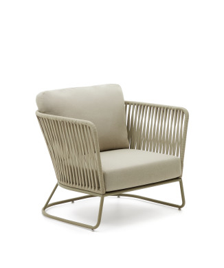 Sillón de exterior Saconca de cuerda y acero galvanizado