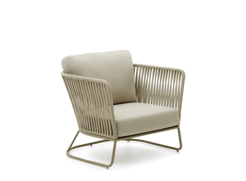 Sillón de exterior Saconca de cuerda y acero galvanizado
