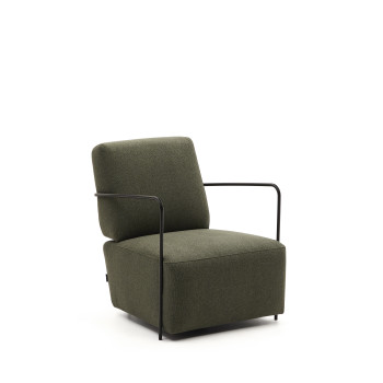 Sillón Gamer verde y metálico con acabado pintado en negro mate