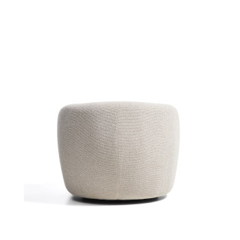 Sillón giratorio Odenia en micro bouclé
