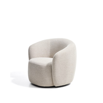 Sillón giratorio Odenia en micro bouclé