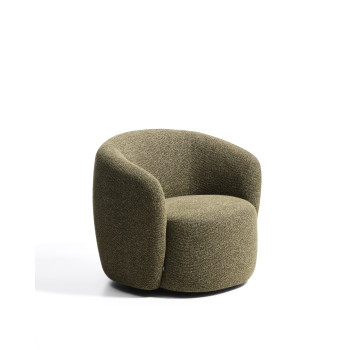 Sillón giratorio Odenia en micro bouclé