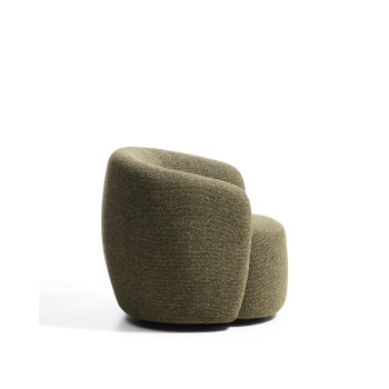 Sillón giratorio Odenia en micro bouclé