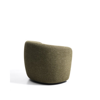 Sillón giratorio Odenia en micro bouclé