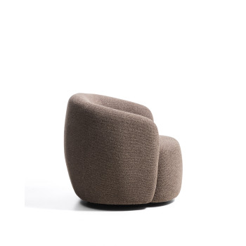 Sillón giratorio Odenia en micro bouclé