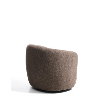 Sillón giratorio Odenia en micro bouclé
