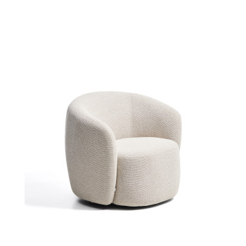 Sillón giratorio Odenia en micro bouclé
