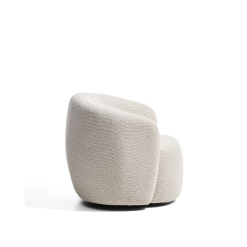 Sillón giratorio Odenia en micro bouclé