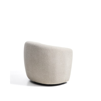 Sillón giratorio Odenia en micro bouclé