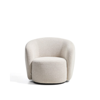 Sillón giratorio Odenia en micro bouclé