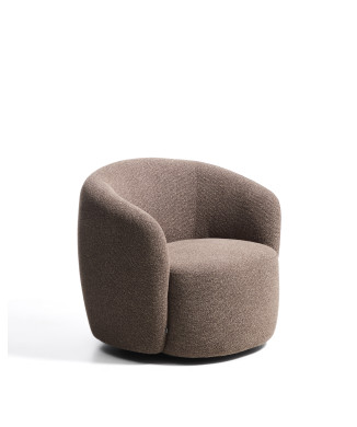 Sillón giratorio Odenia en micro bouclé