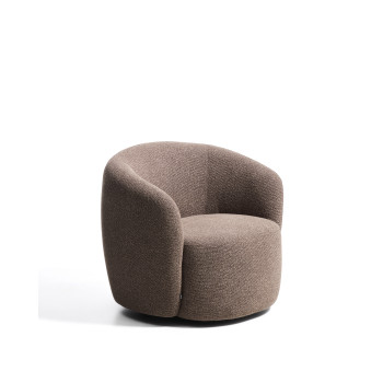 Sillón giratorio Odenia en micro bouclé