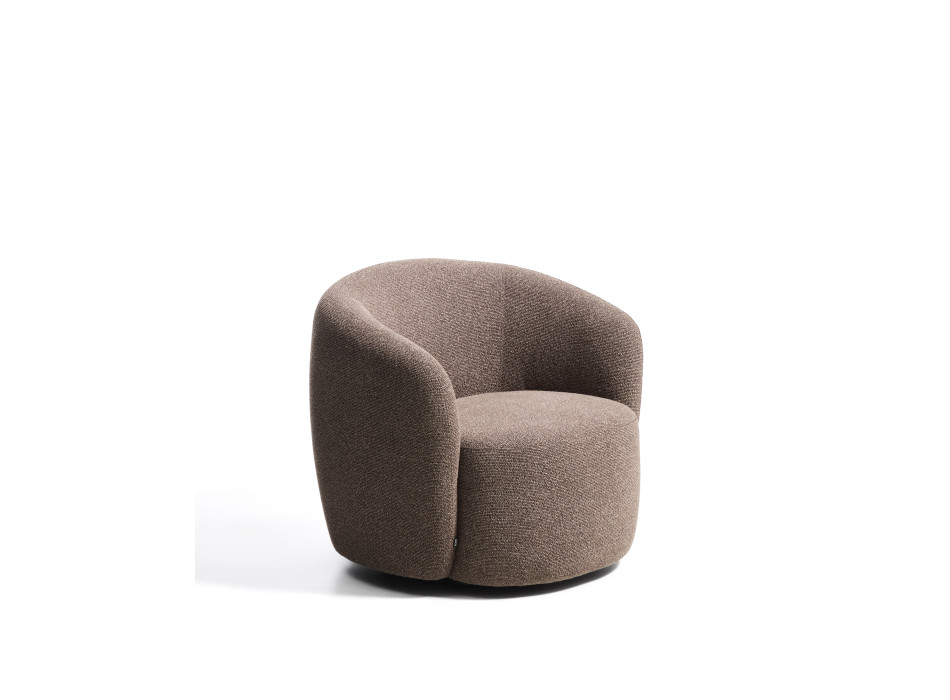 Sillón giratorio Odenia en micro bouclé