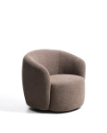 Sillón giratorio Odenia en micro bouclé