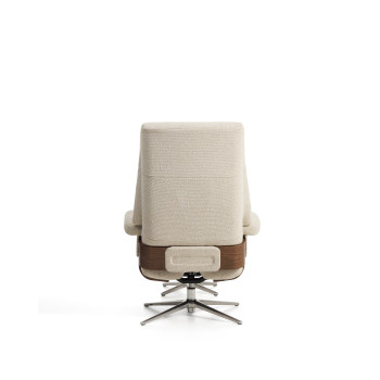 Sillón reclinable giratorio Toriel de microboucle con reposapiés