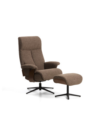 Sillón reclinable giratorio Toriel de microboucle con reposapiés