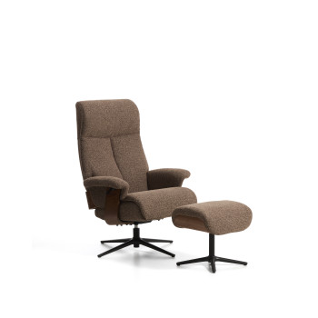 Sillón reclinable giratorio Toriel de microboucle con reposapiés
