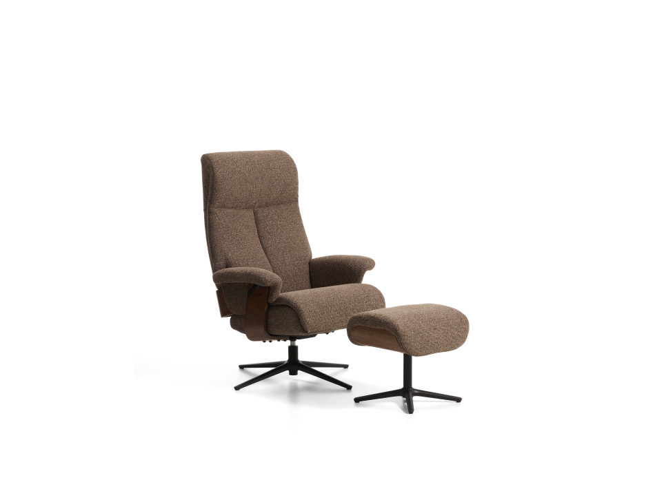 Sillón reclinable giratorio Toriel de microboucle con reposapiés