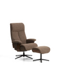 Sillón reclinable giratorio Toriel de microboucle con reposapiés
