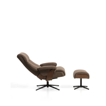 Sillón reclinable giratorio Toriel de microboucle con reposapiés