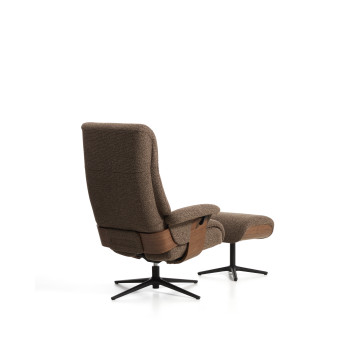 Sillón reclinable giratorio Toriel de microboucle con reposapiés